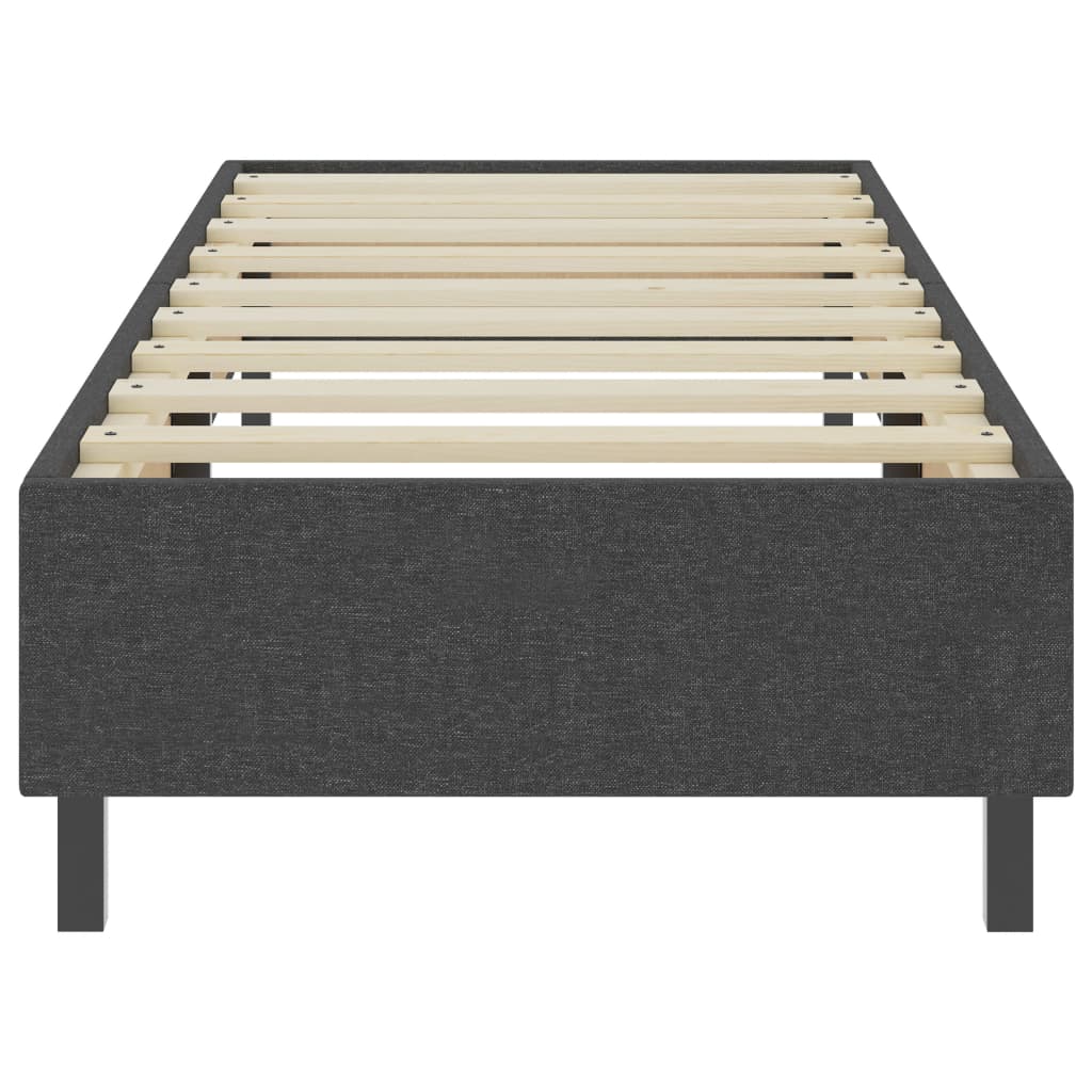 Cama boxspring 90x200 cm tecido cinzento-escuro