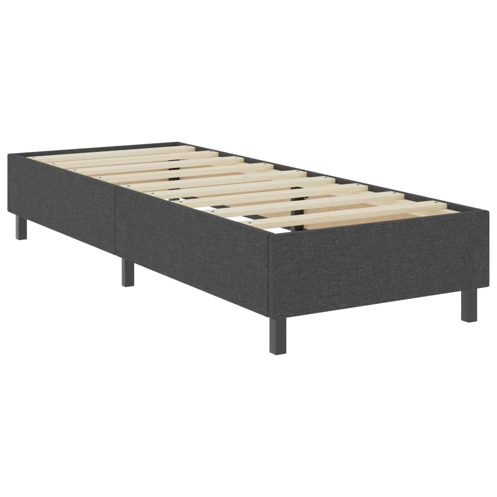 Cama boxspring 100x200 cm tecido cinzento-escuro