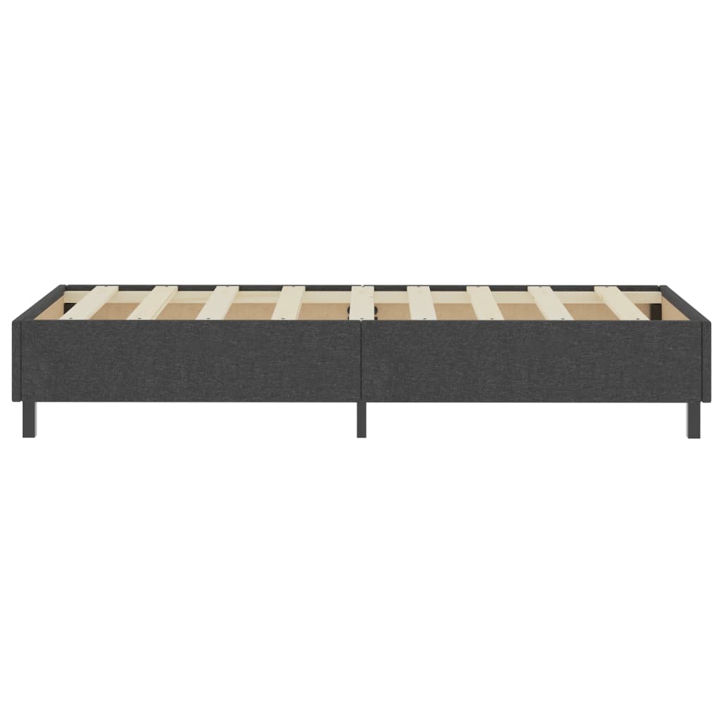 Cama boxspring 100x200 cm tecido cinzento-escuro