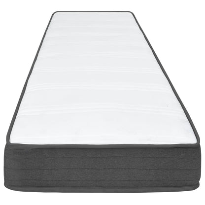 Cama boxspring 100x200 cm tecido cinzento-escuro