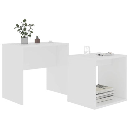 Conjunto mesas de centro derivados de madeira branco