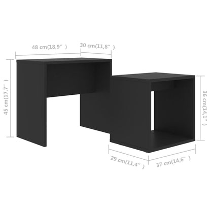 Conjunto mesas de centro derivados de madeira preto