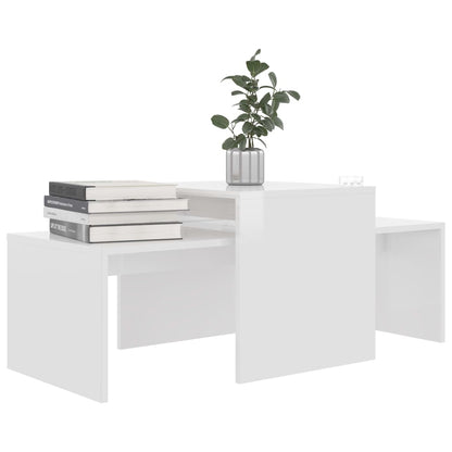 Conjunto mesas centro 100x48x40cm contrapla. branco brilhante