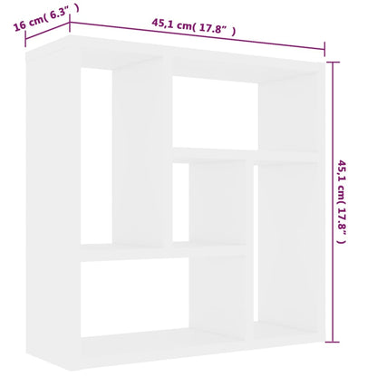 Estante de parede 45,1x16x45,1 cm derivados de madeira branco