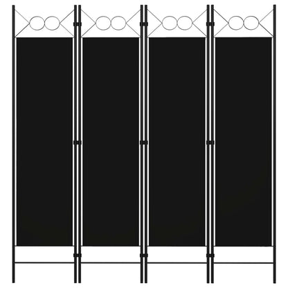 Divisória de quarto com 4 painéis 160x180 cm preto