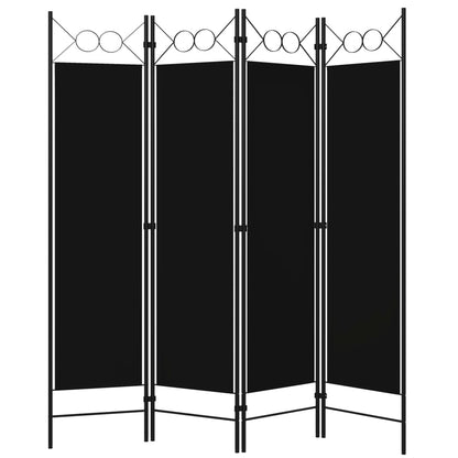 Divisória de quarto com 4 painéis 160x180 cm preto
