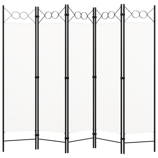 Divisória de quarto com 5 painéis 200x180 cm branco