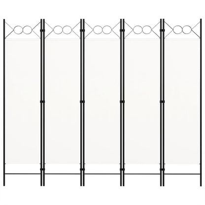 Divisória de quarto com 5 painéis 200x180 cm branco