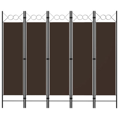 Divisória de quarto com 5 painéis 200x180 cm castanho