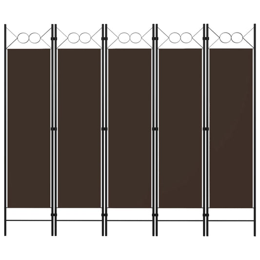 Divisória de quarto com 5 painéis 200x180 cm castanho