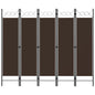 Divisória de quarto com 5 painéis 200x180 cm castanho