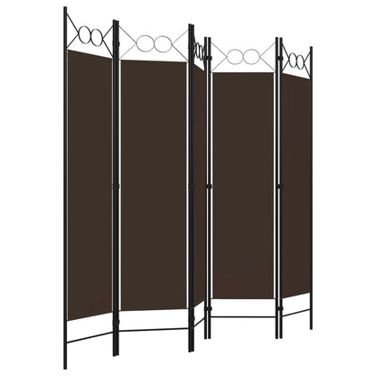 Divisória de quarto com 5 painéis 200x180 cm castanho