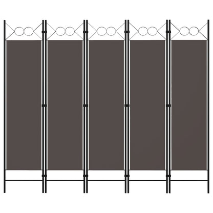 Divisória de quarto com 5 painéis 200x180 cm antracite