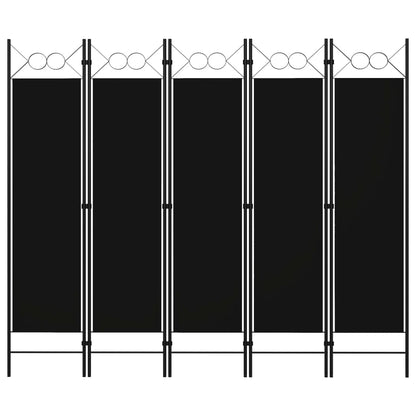 Divisória de quarto com 5 painéis 200x180 cm preto