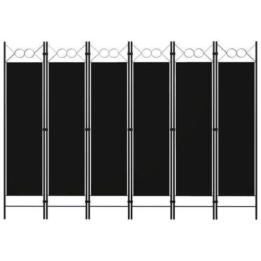 Divisória de quarto com 6 painéis 240x180 cm preto