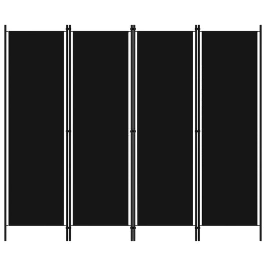 Divisória de quarto com 4 painéis 200x180 cm preto