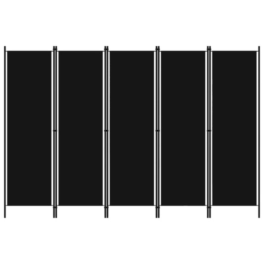 Divisão de quarto com 5 painéis 250x180 cm preto