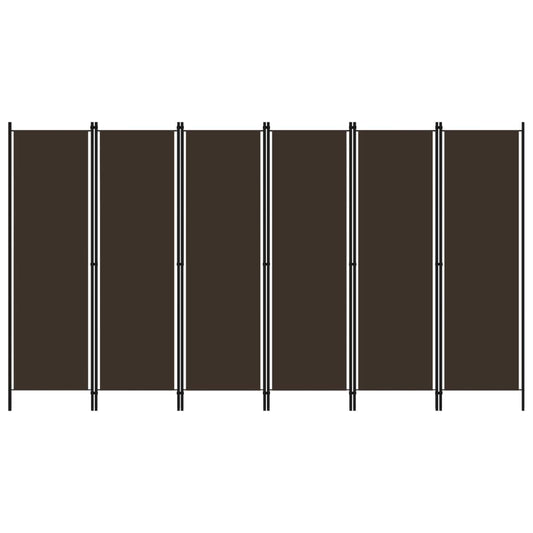 Divisória de quarto com 6 painéis 300x180 cm castanho