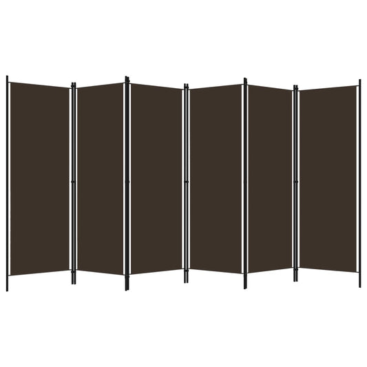 Divisória de quarto com 6 painéis 300x180 cm castanho
