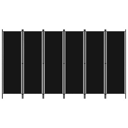 Divisória de quarto com 6 painéis 300x180 cm preto