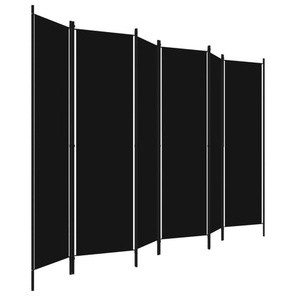 Divisória de quarto com 6 painéis 300x180 cm preto