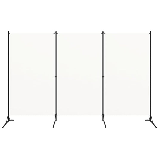 Divisória de quarto com 3 painéis 260x180 cm tecido branco