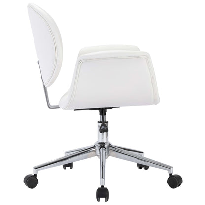 Cadeiras de jantar giratórias 6 pcs couro artificial branco