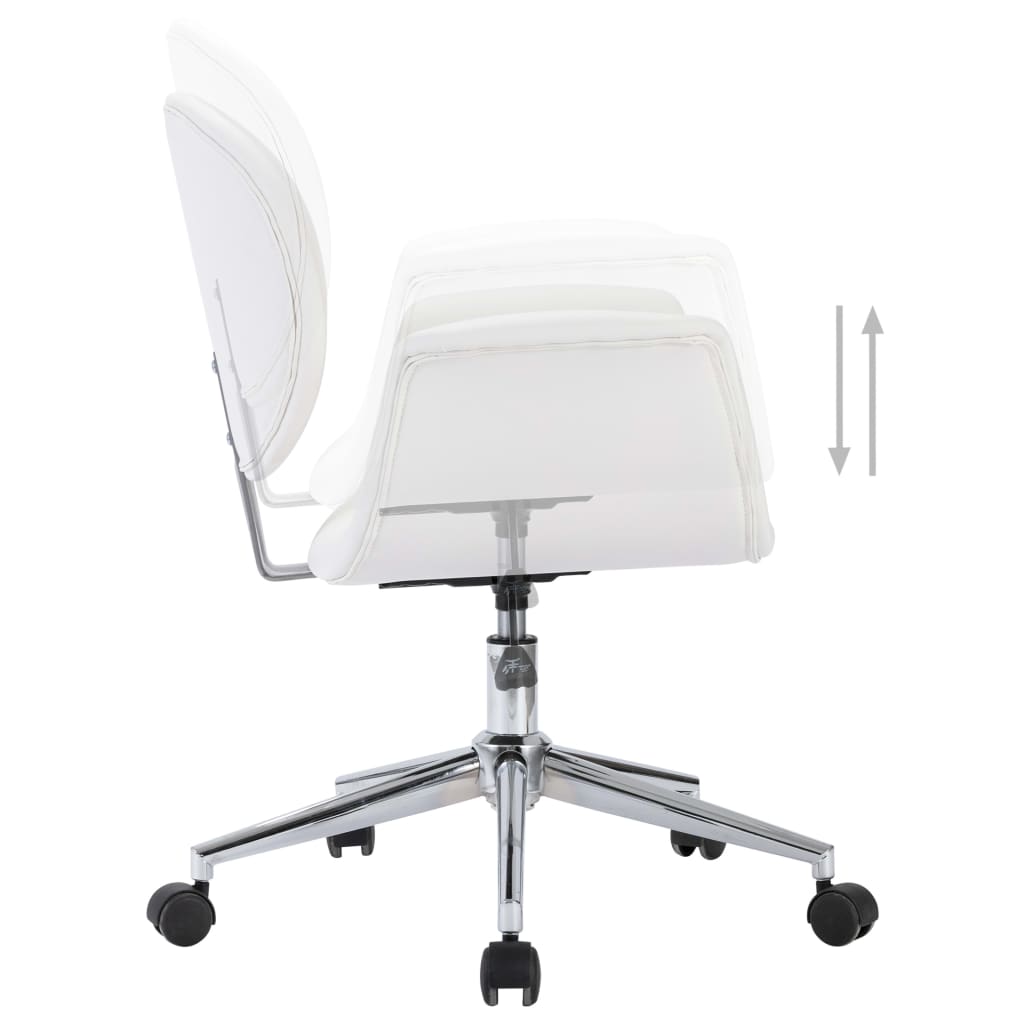 Cadeiras de jantar giratórias 6 pcs couro artificial branco