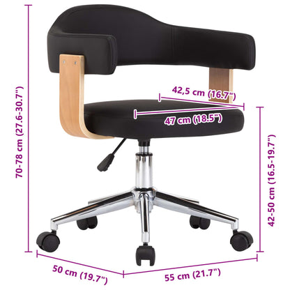 Cadeiras de jantar giratórias 4 pcs couro artificial preto
