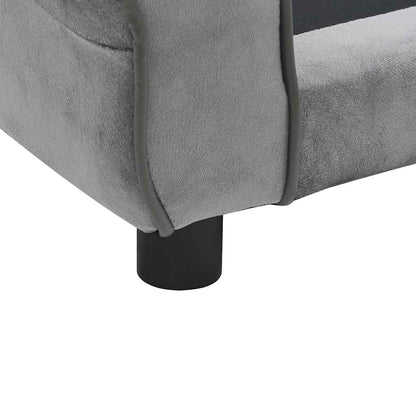 Sofá para cães 72x45x30 cm pelúcia cinzento