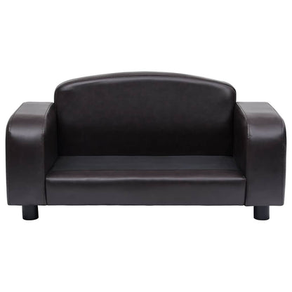 Sofá para cães 80x50x40 cm couro artificial castanho
