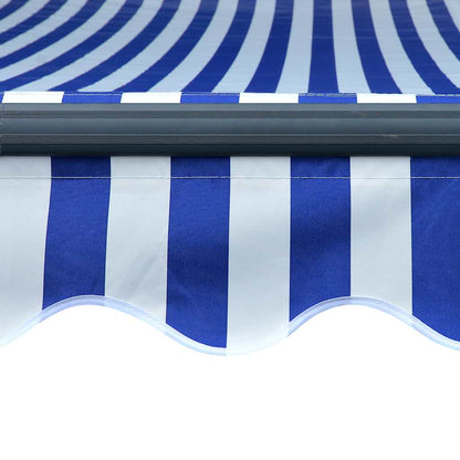 Toldo retrátil manual com LED 300x250 cm azul e branco