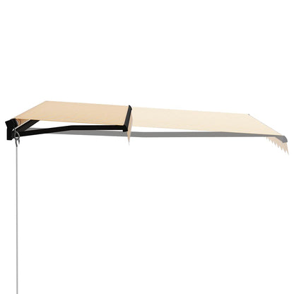 Toldo retrátil manual com LED 300x250 cm amarelo e branco
