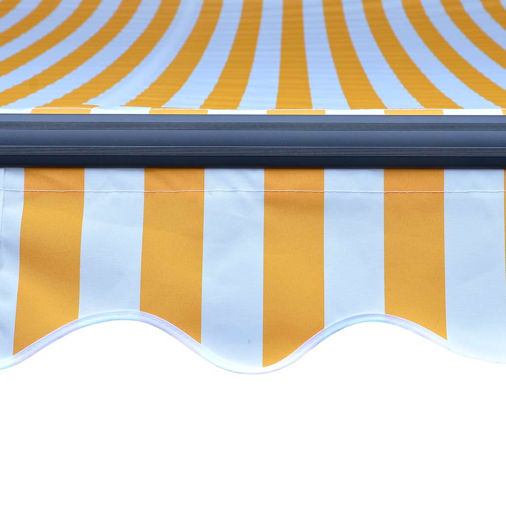 Toldo retrátil manual com LED 300x250 cm amarelo e branco