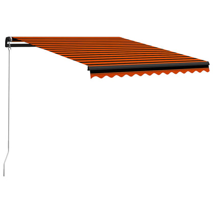 Toldo retrátil manual com LED 300x250 cm laranja e castanho