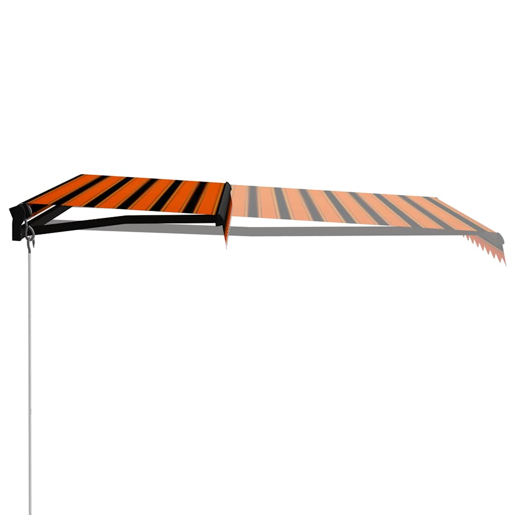 Toldo retrátil manual com LED 300x250 cm laranja e castanho