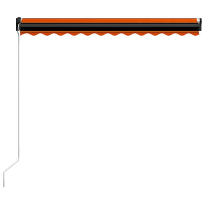 Toldo retrátil manual com LED 300x250 cm laranja e castanho