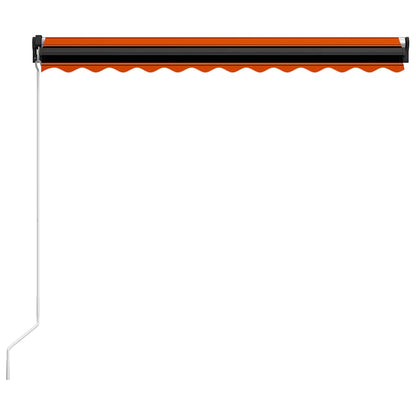 Toldo retrátil manual com LED 350x250 cm laranja e castanho
