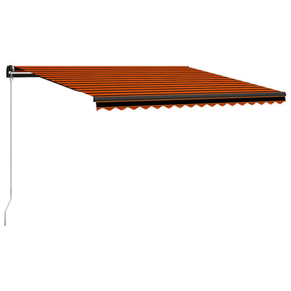 Toldo retrátil manual com LED 450x300 cm laranja e castanho
