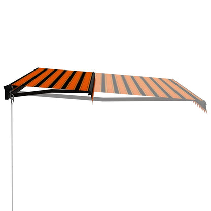 Toldo retrátil manual com LED 450x300 cm laranja e castanho