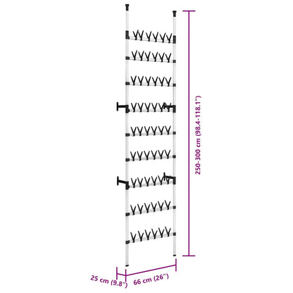 Suporte para calçado telescópico com varões alumínio
