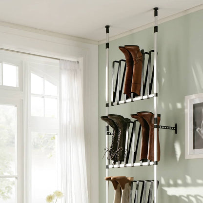 Suporte para botas telescópico com varões de alumínio