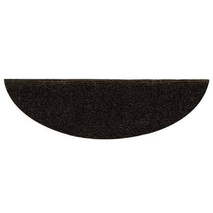 Tapetes de escada autoadesivos 15 peças 56x17x3 cm marrom escuro semicircular