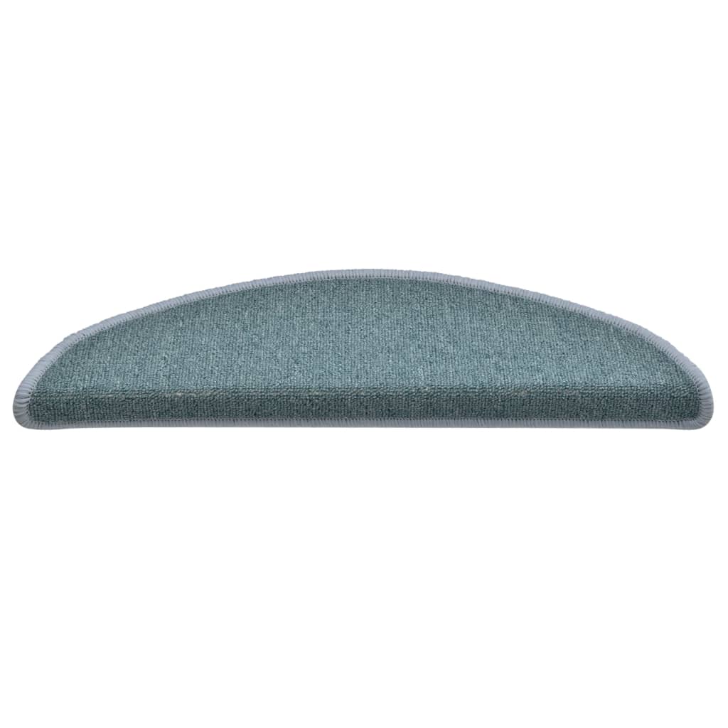 Tapetes de escada 15 peças 56x17x3 cm azul-marinho semicircular
