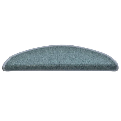 Tapetes de escada 15 peças 56x17x3 cm azul-marinho semicircular