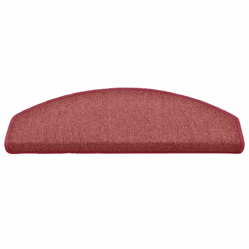 Tapetes de escada 15 peças 65x24x4 cm Bordeaux meio redondo grande