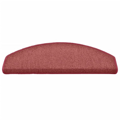 Tapetes de escada 15 peças 65x24x4 cm Bordeaux meio redondo grande