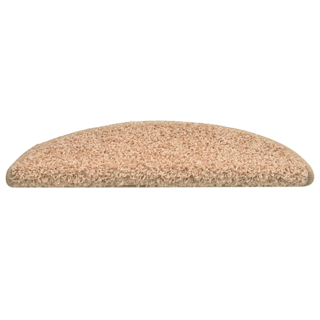 Tapetes de escada 15 peças 56x17x3 cm dourados semicirculares