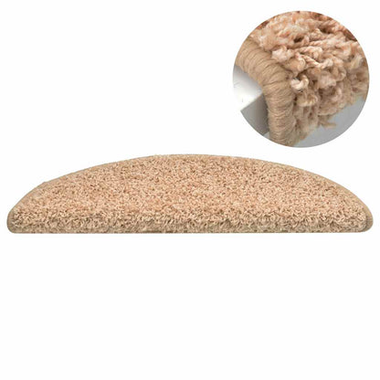 Tapetes de escada 15 peças 65x21x4 cm dourados semicirculares grandes