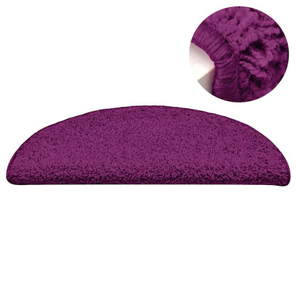 Tapetes de escada 15 peças 56x17x3 cm rosa semicircular